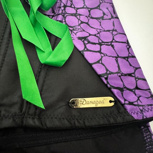 DC Comics The Joker Lace up Halter Top Medium Purple Green Corset Costume Cospla - Picture 5 of 16